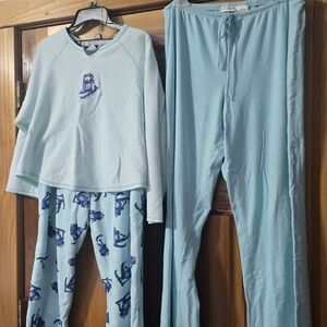 Secret Treasures Light Blue Pajama Set with Frog Print